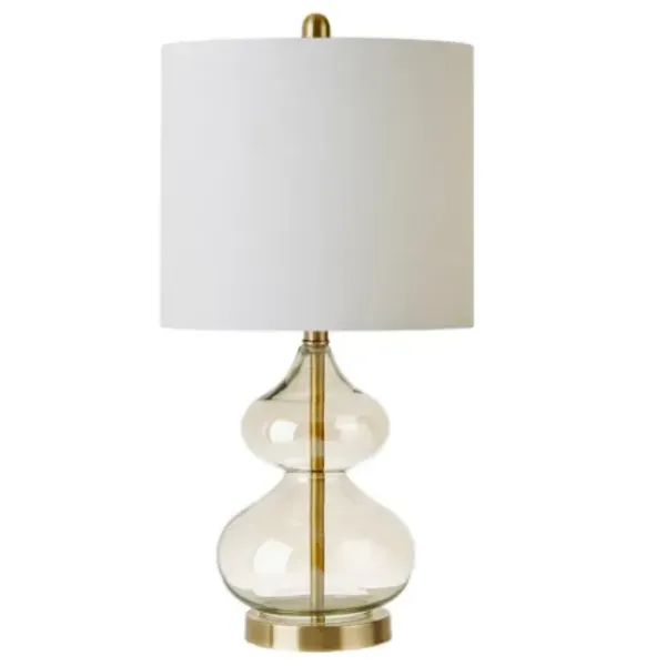Table Lamps-Kirkland's Home Gold Curved Glass Table Lamps, Set Of 2 White