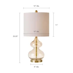 Table Lamps-Kirkland's Home Gold Curved Glass Table Lamps, Set Of 2 White