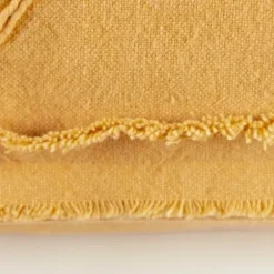 Pillows-Kirkland's Home Gold Embroidered Botanical Pillow Yellow