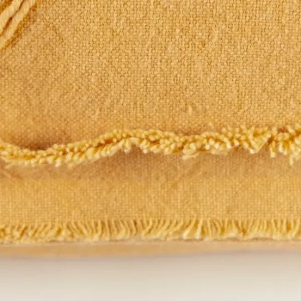 Pillows-Kirkland's Home Gold Embroidered Botanical Pillow Yellow