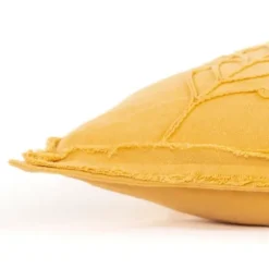 Pillows-Kirkland's Home Gold Embroidered Botanical Pillow Yellow