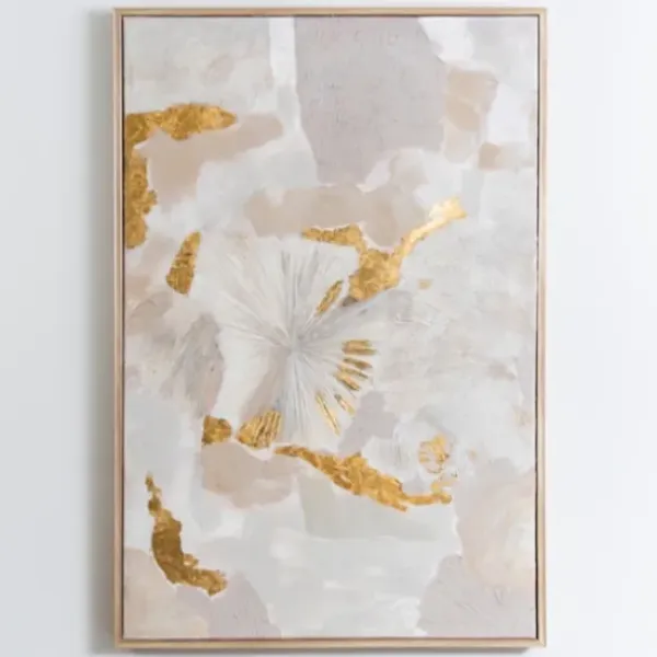 Framed Art-Kirkland's Home Gold Foil Patches Framed Art Print White/Gray/Gold