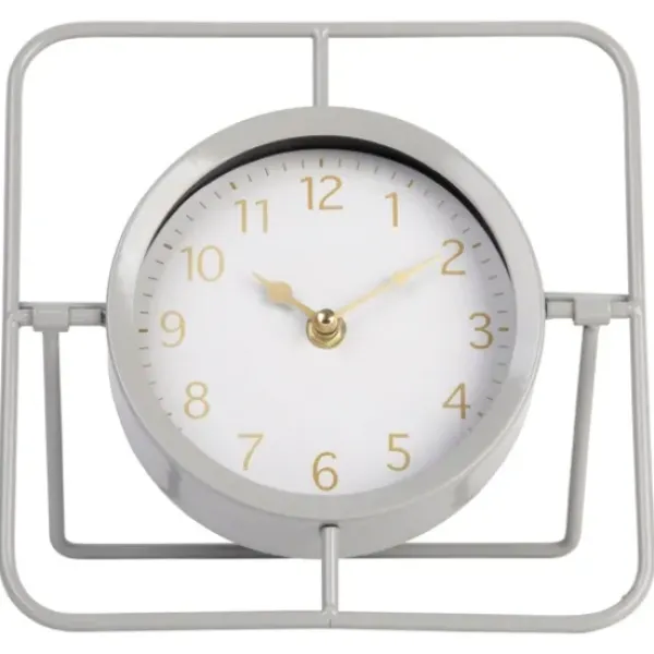 Decorative Accents-Kirkland's Home Gold Frame Modern Tabletop Clock Gold/White/Black