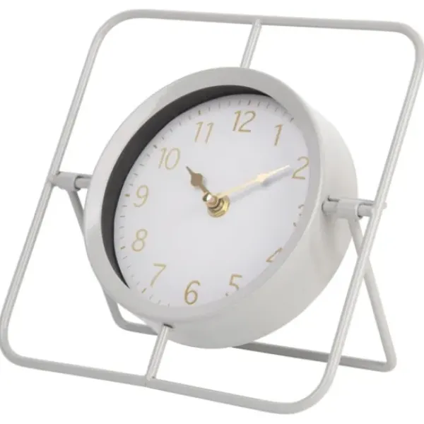 Decorative Accents-Kirkland's Home Gold Frame Modern Tabletop Clock Gold/White/Black