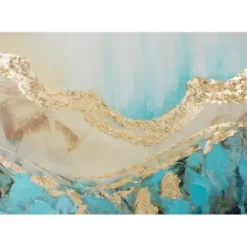 Framed Art-Kirkland's Home Gold Geode Slice Framed Canvas Art Print Blue/White/Gold