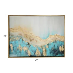 Framed Art-Kirkland's Home Gold Geode Slice Framed Canvas Art Print Blue/White/Gold
