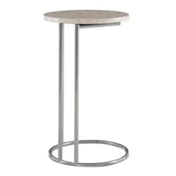 Accent & End Tables-Kirkland's Home Gold Geometric Mosaic Capiz And Metal C-Table
