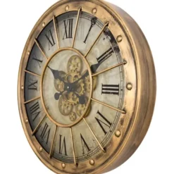 Clocks-Kirkland's Home Gold Gilded Frame Round Wall Clock