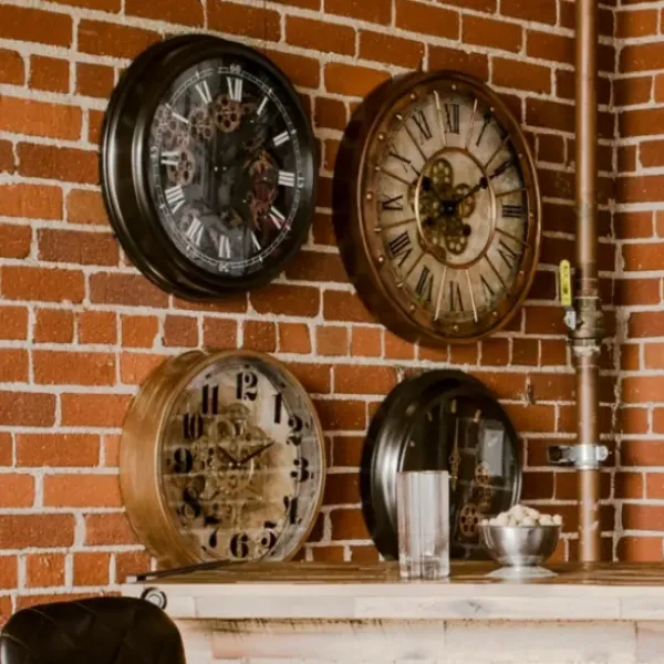 Clocks-Kirkland's Home Gold Gilded Frame Round Wall Clock