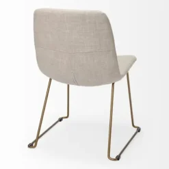 Dining Chairs-Kirkland's Home Gold Iron And Fabric Dining Chairs, Set Of 2 Ivory