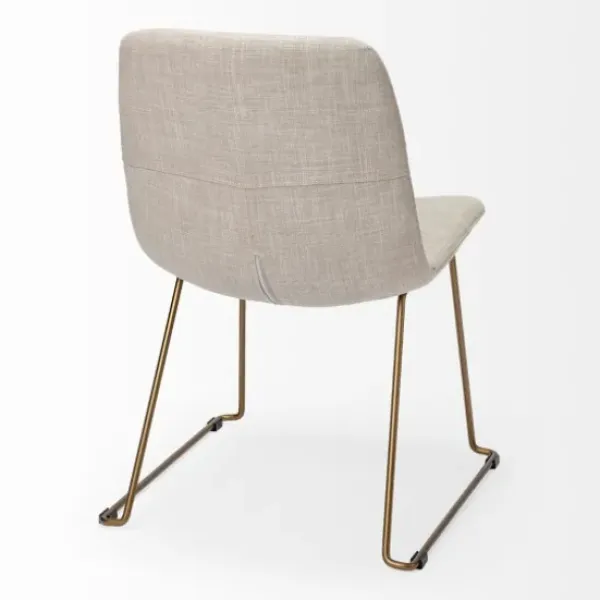Dining Chairs-Kirkland's Home Gold Iron And Fabric Dining Chairs, Set Of 2 Ivory