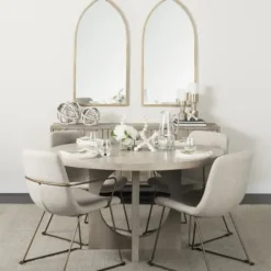 Dining Chairs-Kirkland's Home Gold Iron And Fabric Dining Chairs, Set Of 2 Ivory