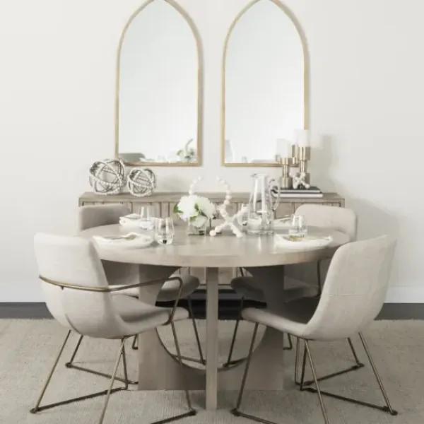 Dining Chairs-Kirkland's Home Gold Iron And Fabric Dining Chairs, Set Of 2 Ivory