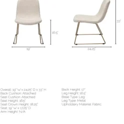 Dining Chairs-Kirkland's Home Gold Iron And Fabric Dining Chairs, Set Of 2 Ivory