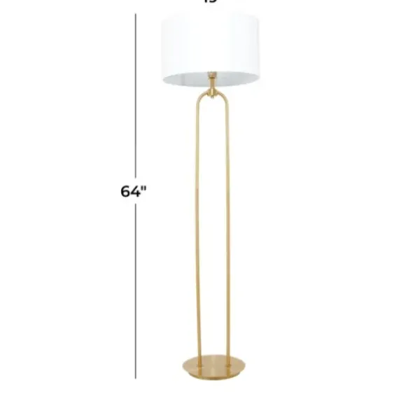 Floor Lamps-Kirkland's Home Gold Iron Arch Base Floor Lamp White