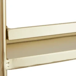 Wall Storage-Kirkland's Home Gold Iron Frame Wall Shelf With Hooks