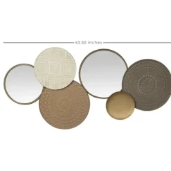 Wall Plaques-Kirkland's Home Gold Layered Plates With Mirrors Wall Plaque Gold/Gray