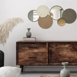 Wall Plaques-Kirkland's Home Gold Layered Plates With Mirrors Wall Plaque Gold/Gray