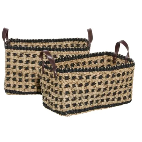 Baskets & Boxes-Kirkland's Home Gold Leather Hide Rustic 2-Pc. Box Set Gold/White