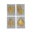 Wall Plaques-Kirkland's Home Gold Leaves Cement Wall Plaques, Set Of 4 Gold/Gray