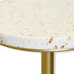Accent & End Tables-Kirkland's Home Gold Marble Top Pedestal Cocktail Table Gold/White