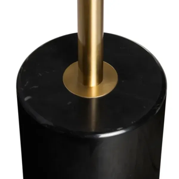 Floor Lamps-Kirkland's Home Gold Metal And Black Marble Base Floor Lamp White