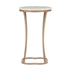 Accent & End Tables-Kirkland's Home Gold Metal And Capiz Shell Top Accent Table