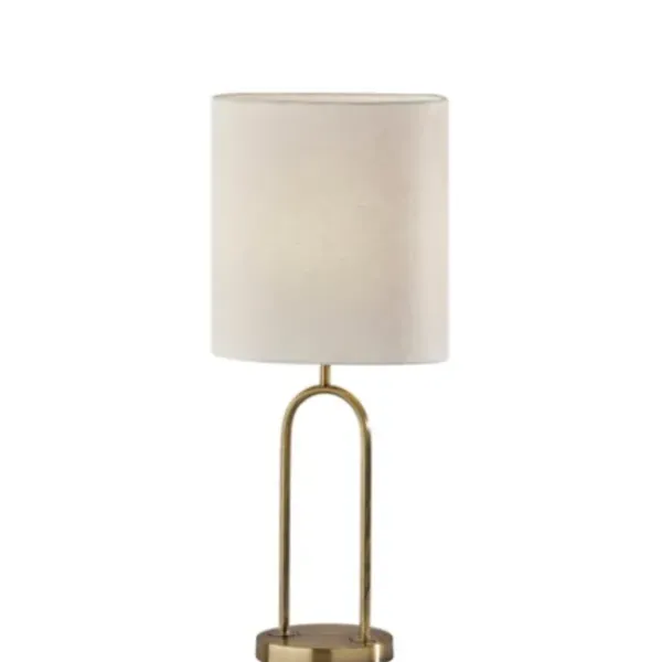 Table Lamps-Kirkland's Home Gold Metal Arched Table Lamp Ivory