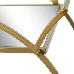 Kitchen Islands & Bar Carts-Kirkland's Home Gold Metal Circular Bar Cart