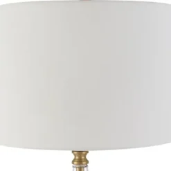 Table Lamps-Kirkland's Home Gold Metal Cone Base Table Lamp White
