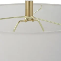 Table Lamps-Kirkland's Home Gold Metal Cone Base Table Lamp White