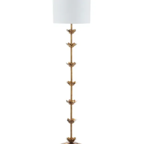 Floor Lamps-Kirkland's Home Gold Metal Floral Petals Floor Lamp White