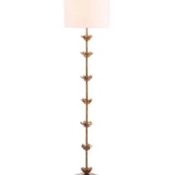 Floor Lamps-Kirkland's Home Gold Metal Floral Petals Floor Lamp White