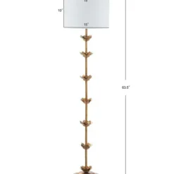 Floor Lamps-Kirkland's Home Gold Metal Floral Petals Floor Lamp White
