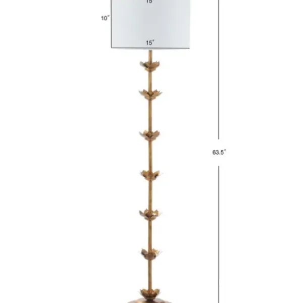 Floor Lamps-Kirkland's Home Gold Metal Floral Petals Floor Lamp White