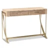 Console Tables-Kirkland's Home Gold Metal Frame Two-Drawer Console Table