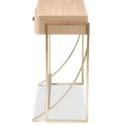 Console Tables-Kirkland's Home Gold Metal Frame Two-Drawer Console Table