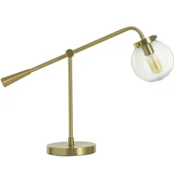Table Lamps-Kirkland's Home Gold Metal Glass Task Shade Table Lamp Clear