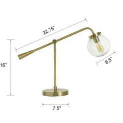Table Lamps-Kirkland's Home Gold Metal Glass Task Shade Table Lamp Clear