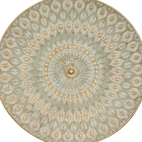 Wall Plaques-Kirkland's Home Gold Metal Medallion Wall Sculpture Gold/Gray