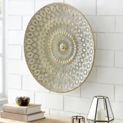 Wall Plaques-Kirkland's Home Gold Metal Medallion Wall Sculpture Gold/Gray