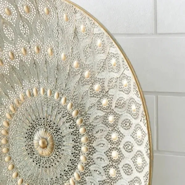 Wall Plaques-Kirkland's Home Gold Metal Medallion Wall Sculpture Gold/Gray