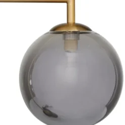 Table Lamps-Kirkland's Home Gold Metal Smoked Glass Shade Table Lamp Gray