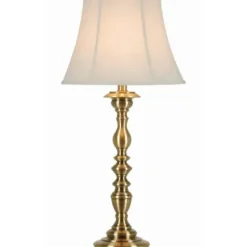 Table Lamps-Kirkland's Home Gold Metal Spindle Table Lamp White