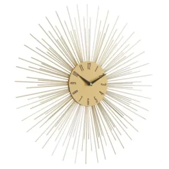 Clocks-Kirkland's Home Gold Metal Sunburst Wall Clock