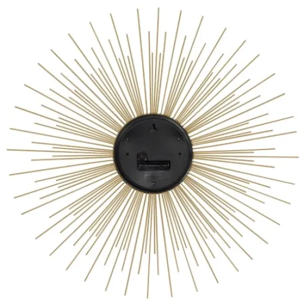 Clocks-Kirkland's Home Gold Metal Sunburst Wall Clock
