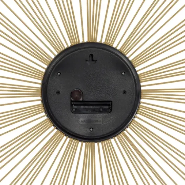 Clocks-Kirkland's Home Gold Metal Sunburst Wall Clock