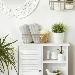 Wall Storage-Kirkland's Home Gold Metal Wire Cage Wall Baskets, Set Of 2