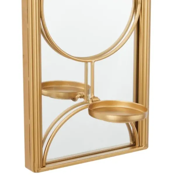 Sconces-Kirkland's Home Gold Mirrored Geometric Sconce
