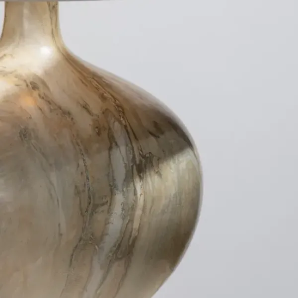 Table Lamps-Kirkland's Home Gold Pistachio Swirl Gourd Table Lamp Ivory
